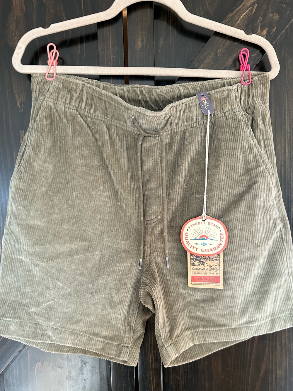 NWT Faherty Corduroy Drawstring Shorts 6”
